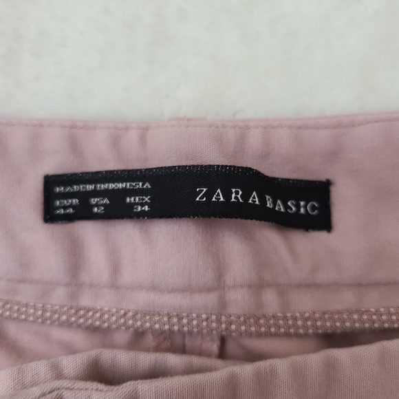 Zara salmon pastel pink cuffed trousers - Picture 3 of 3